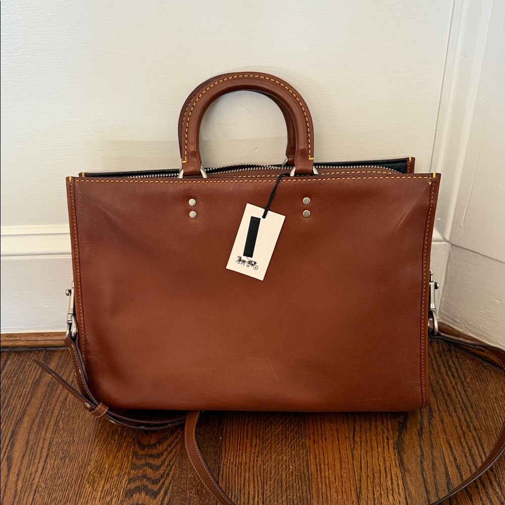 Coach Rogue Brief in Brown Glove-tanned Leather NWT - Picture 5 of 7